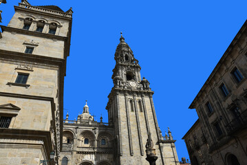 Clocher de la cathédrale de Saint-Jacques de Compostelle. Espagne 