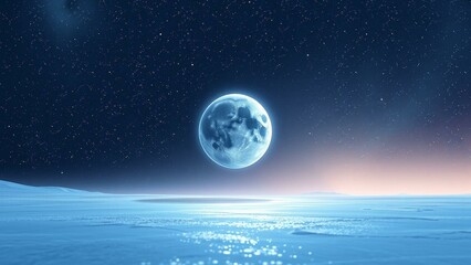 Fototapeta premium Serene 6K Wallpaper An Icy Planet in the Vastness of Space