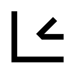 Fototapeta premium angle left free interface icon glyph vector flat icon