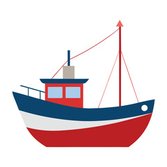 Naklejka premium fishing boat vector illustration on white background