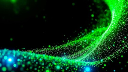 Mesmerizing Dance of Neon Particles in a Futuristic Digital Realm