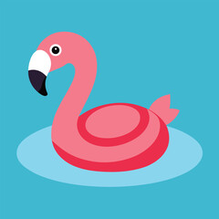  floating flamingo pool float on calm water