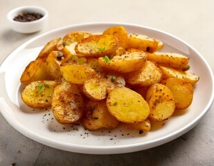 Fototapeta premium Roasted Potatoes Sprinkled with Black Pepper
