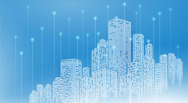 City buildings abstract background. Smart city, urban concept, real estate, organization office