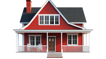 a small house white background on a transparent background, PNG image, PNG file, Generative art.