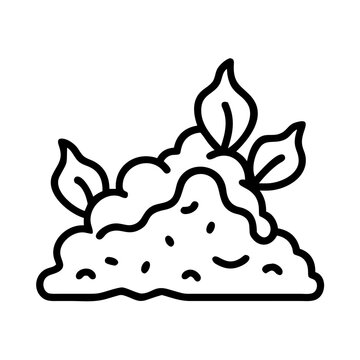 black soil pile with green leaves clip art preview
