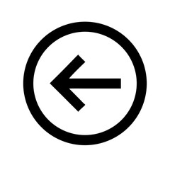arrow circle left glyph  vector flat icon