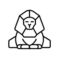 Ancient egyptian sphinx icon vector illustration great sphinx of giza egypt landmark outline art