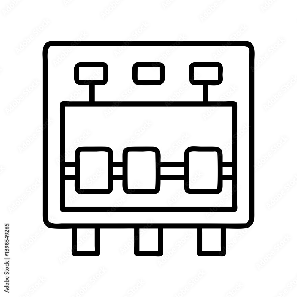 Fototapete isolated electronic component circuit board with switches vector illustration design element