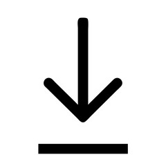 arrow small down glyph flat vector icon
