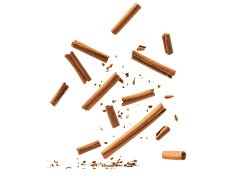 Falling cinnamon sticks