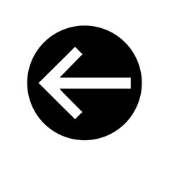 arrow small left glyph flat vector icon
