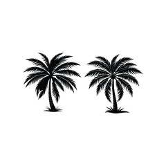 Obraz premium silhouette of palm tree set new 2025