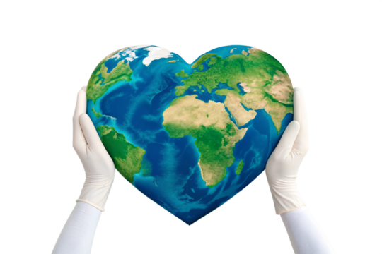 Hands Holding Heart-Shaped Earth - Love for the Planet