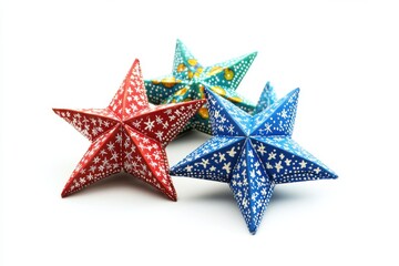 Obraz premium 3D Star and Crescent Wreath Isolated and White Background