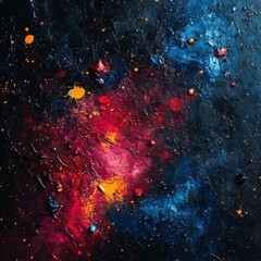 Abstract cosmic nebula artwork, vibrant colors