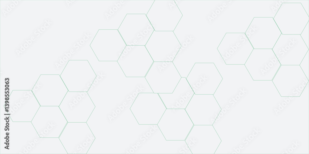 Poster abstract emboss green hexagonal background. luxury white pattern. geometric mesh cell texture. moder