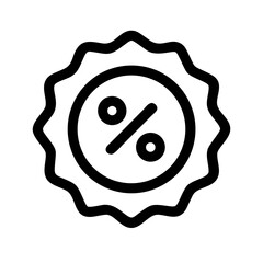 badge percent glyph  vector flat icon