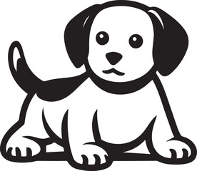 Black & White Puppy Dog Vector