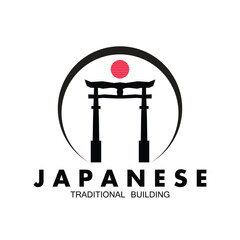 torii gate logo icon vector illustration template design