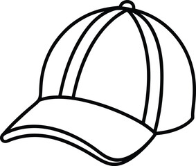 Cap Icon Line Art Vector | Headwear, Fashion & Accessory Line Art