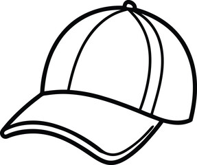 Cap Icon Line Art Vector | Headwear, Fashion & Accessory Line Art