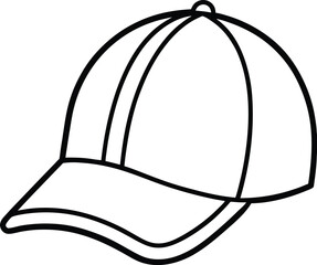 Cap Icon Line Art Vector | Headwear, Fashion & Accessory Line Art