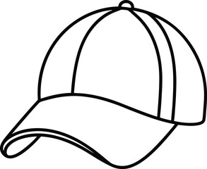 Cap Icon Line Art Vector | Headwear, Fashion & Accessory Line Art