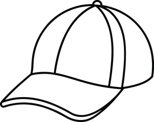 Cap Icon Line Art Vector | Headwear, Fashion & Accessory Line Art