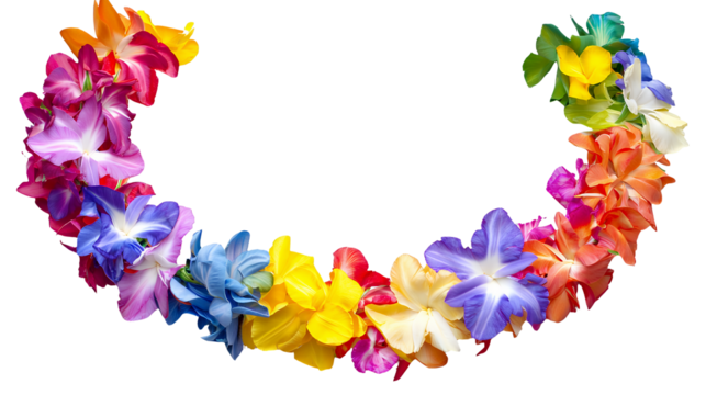 a photo frame made up of flowers on a transparent background, PNG image, PNG file, Generative art.