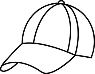 Cap Icon Line Art Vector | Headwear, Fashion & Accessory Line Art