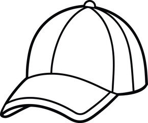 Cap Icon Line Art Vector | Headwear, Fashion & Accessory Line Art