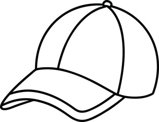 Cap Icon Line Art Vector | Headwear, Fashion & Accessory Line Art