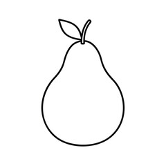 wild pear fruit line art vector illustration