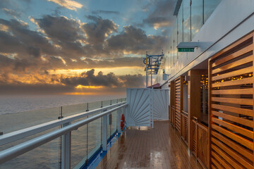 Mesmerizing Sunset View exposure from a Cruise Ship in the Caribbean Sea, after departing from Grand Turk, Turk and Caicos