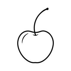 wild cherry fruit line art vector illustration
