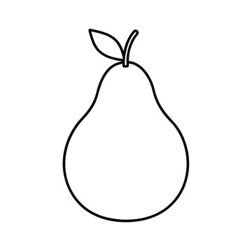 recommend clip art: wild pear fruit line art vector illustration