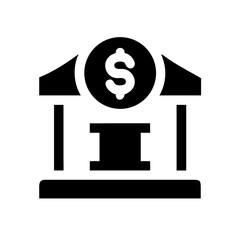 bank glyph  vector flat icon