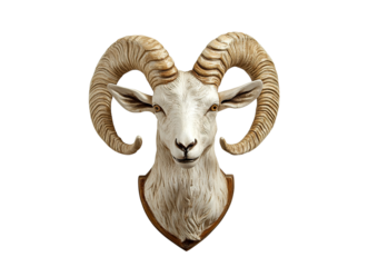 Goat face hanging on wall