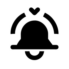 bell ring glyph  vector flat icon
