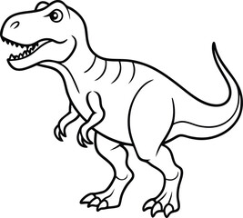 Tyrannosaurus Dinosaur Line Art  in Black and White © Crazy Dreamy Boy
