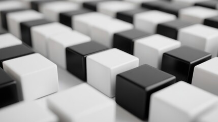 Black and white cubes pattern background texture abstract geometry monochrome design