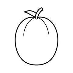 sugar palm fruit line art vector illustration