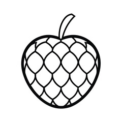 sugar apple fruit line art vector illustration