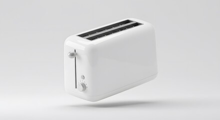 Sleek White Two-Slice Toaster Modern Kitchen Appliance Design