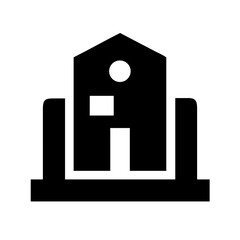 building glyph  vector flat icon
