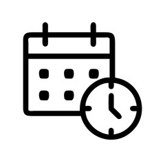calendar clock  vector flat icon