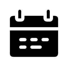 calendar glyph  vector flat icon