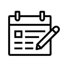 calendar lines pen  vector flat icon