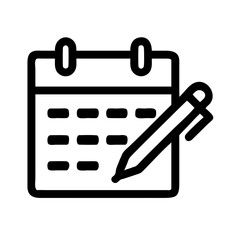 calendar pen  vector flat icon